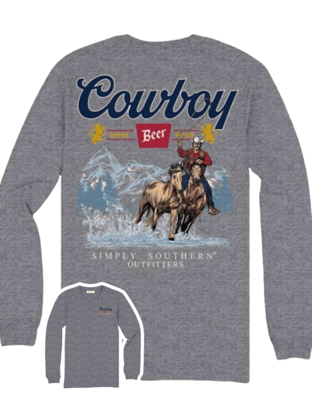 Simply Southern Men's -BEER CHARCOAL HTHR